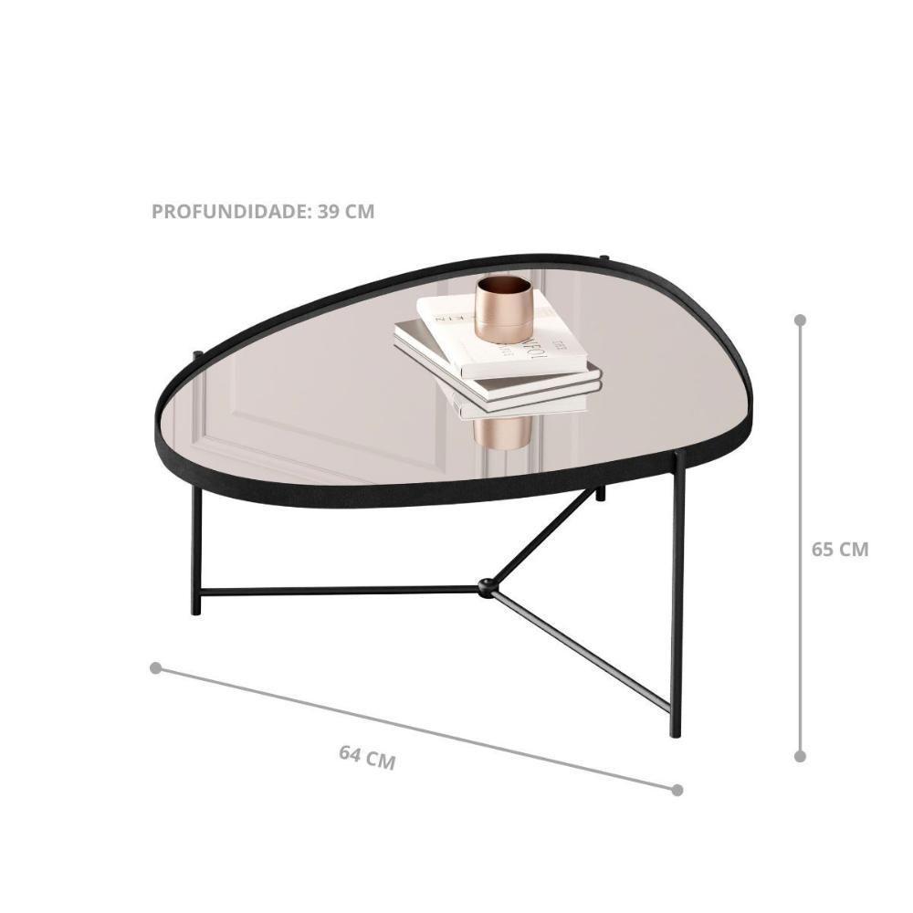 Jogo De Mesas Bergamo Preto Preto Fosco - 3