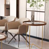 Jogo De Mesas Liechtestein Castanho Dourado - 2