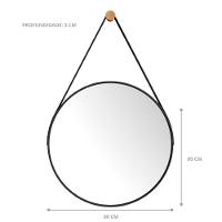 Espelho Orvalho 80 Cm Com Alça Preto - 3