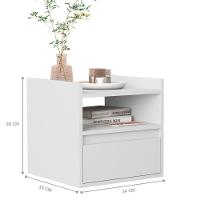 Mesa Cabeceira Suspensa Bariloche Branco - 3