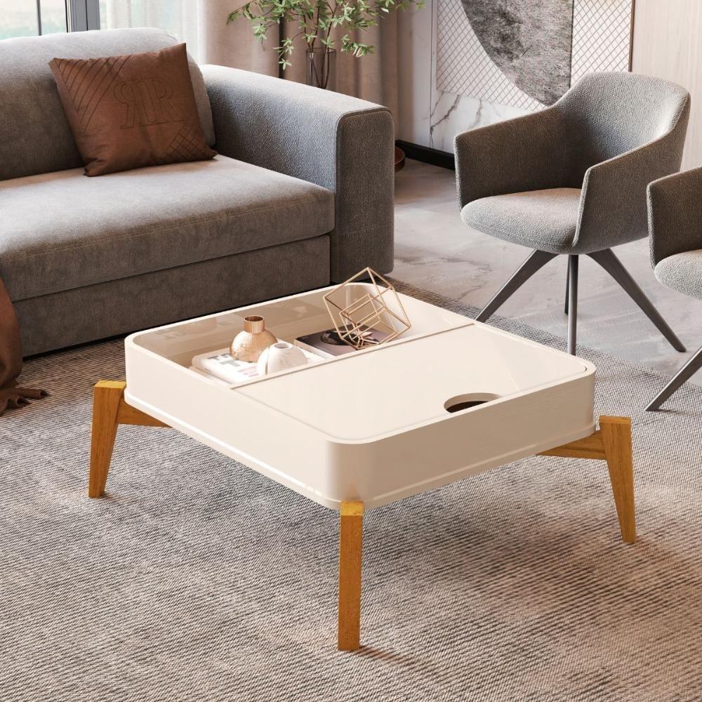 Conjunto Mesa De Centro E Buffet Rogers Off White - 2