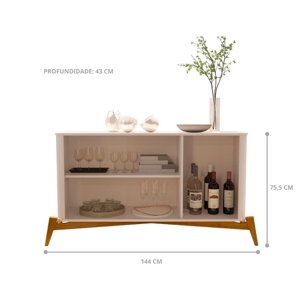 Conjunto Mesa De Centro E Buffet Rogers Off White - 5