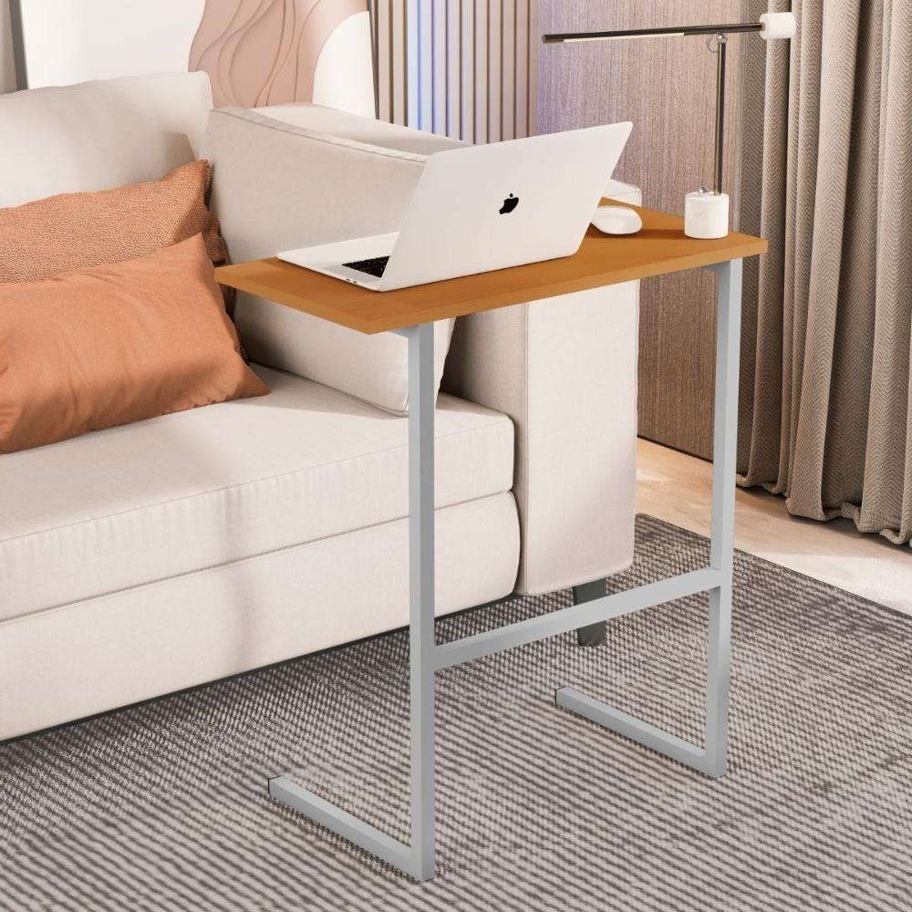 Mesa Notebook Pés Ferro Valência Nature Cinza - 1