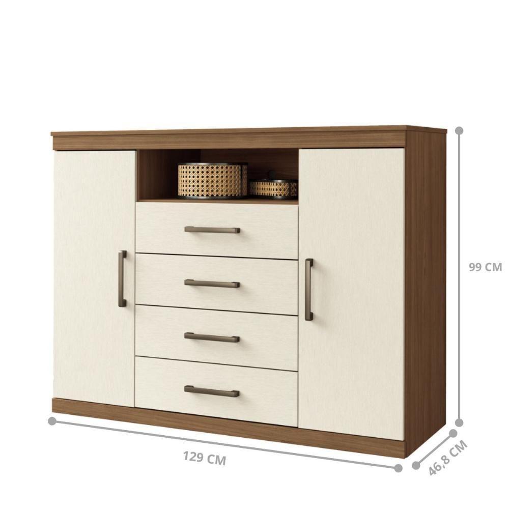 Conjunto Quarto Completo Miami Jatoba Areia - 3