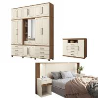 Conjunto Quarto Completo Miami Jatoba Areia - 1