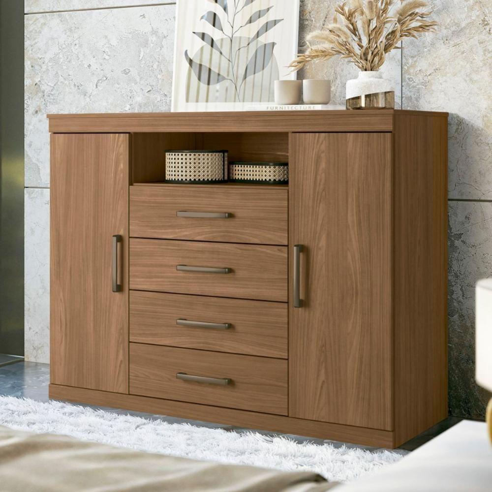 Conjunto Quarto Completo Com Espelho Viena Jatoba Grafite - 6