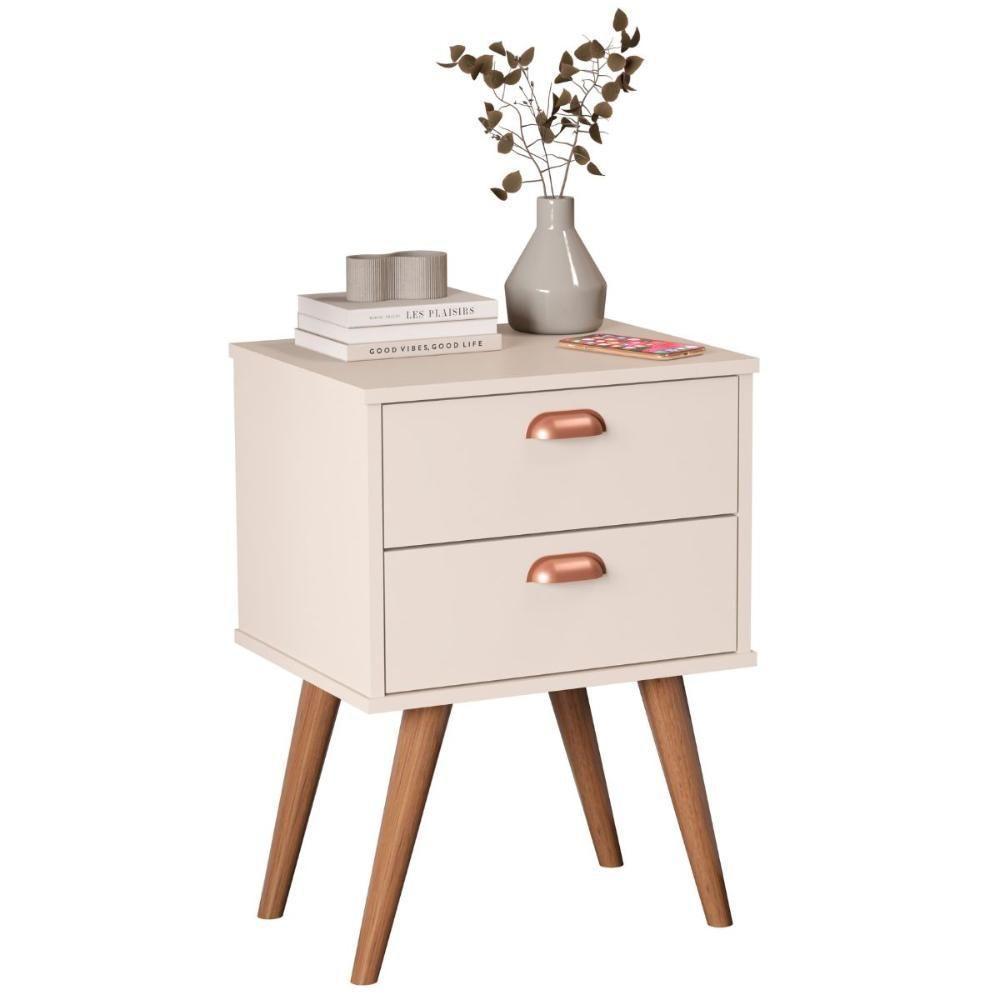 Mesa Apoio 2 Gavetas Lanciano Off White - 2