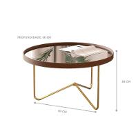 Mesa Centro De Sala Pensilvania Castanho Dourado - 3