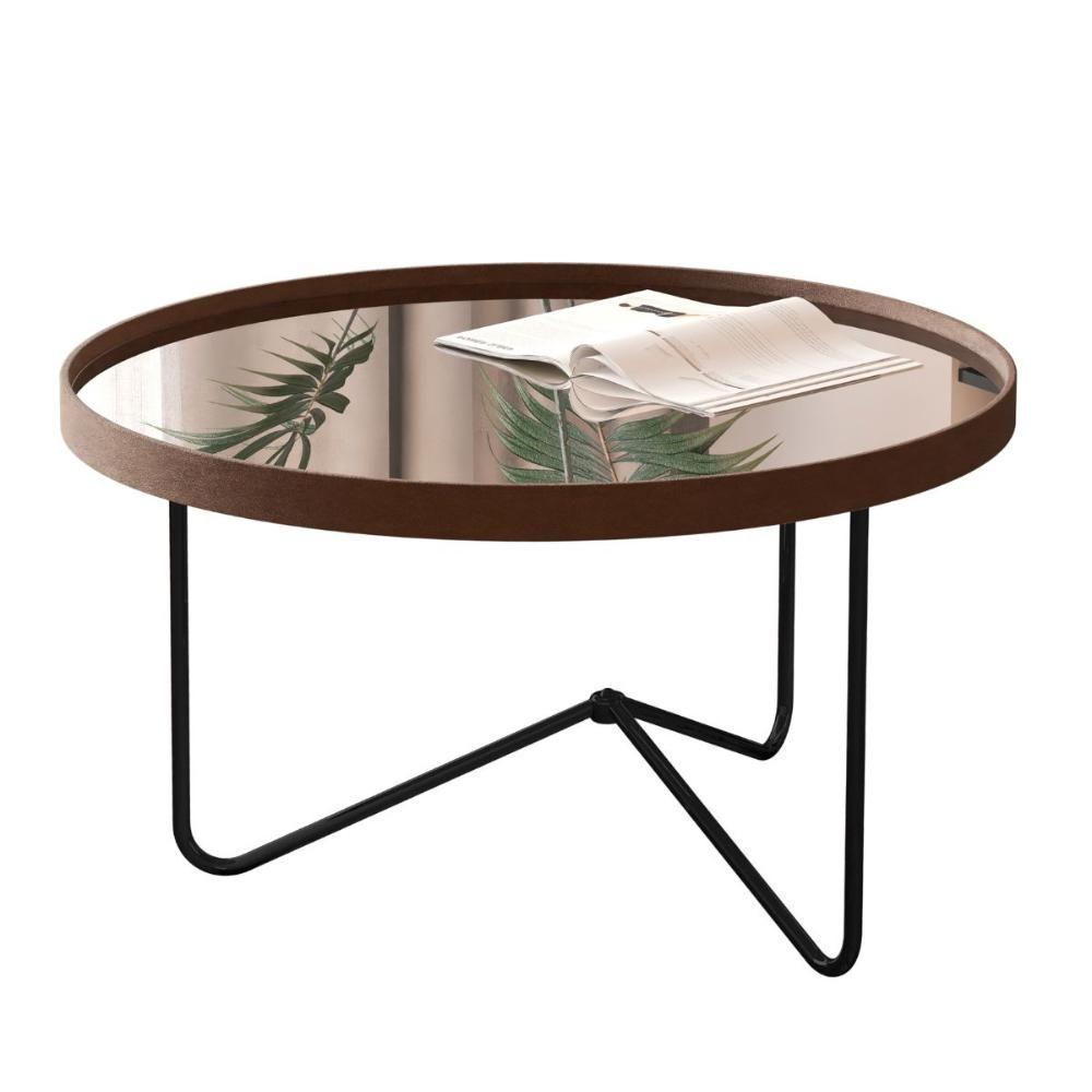 Mesa Centro De Sala Pensilvania Castanho Preto - 2