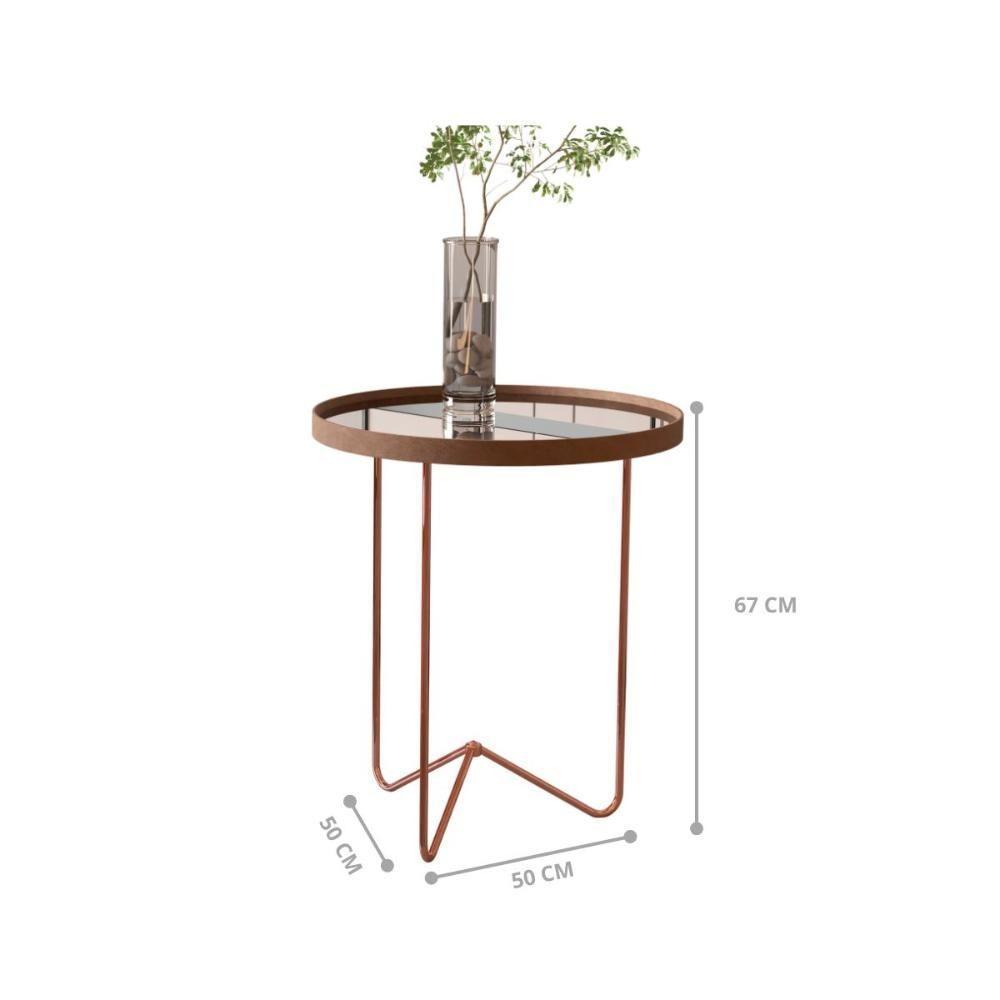 Mesa De Canto Pensilvania Castanho Bronze - 2