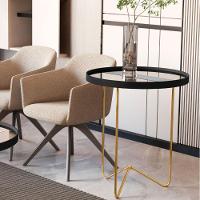 Jogo De Mesas Liechtestein Preto Dourado