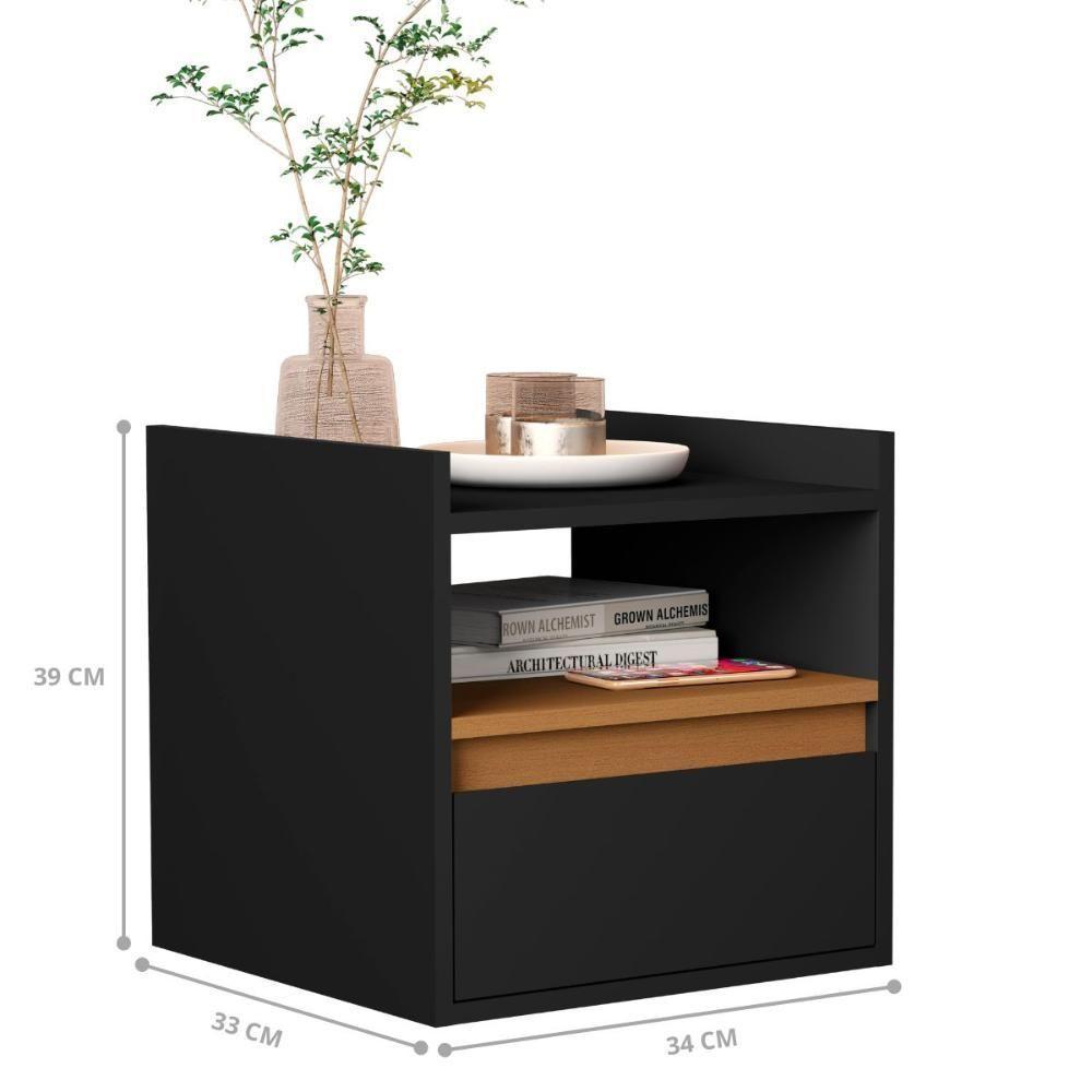 Mesa De Apoio Suspensa Iglesias Preto Nature - 3