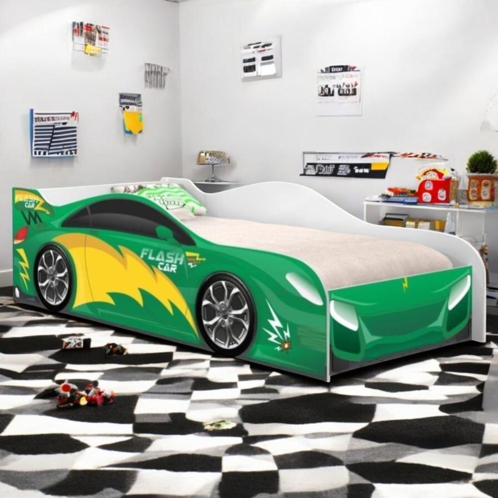Cama Infantil Para Menina Menino Com Proteção E Com Colchão Flash Verde - 1