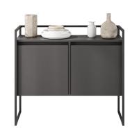 Buffet Para Sala Industrial 2 Portas Cantinho Do Café Preto Onix - 5