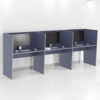 Estação De Trabalho Escritório Mesa Call Center 3 Lugares Azul - 1