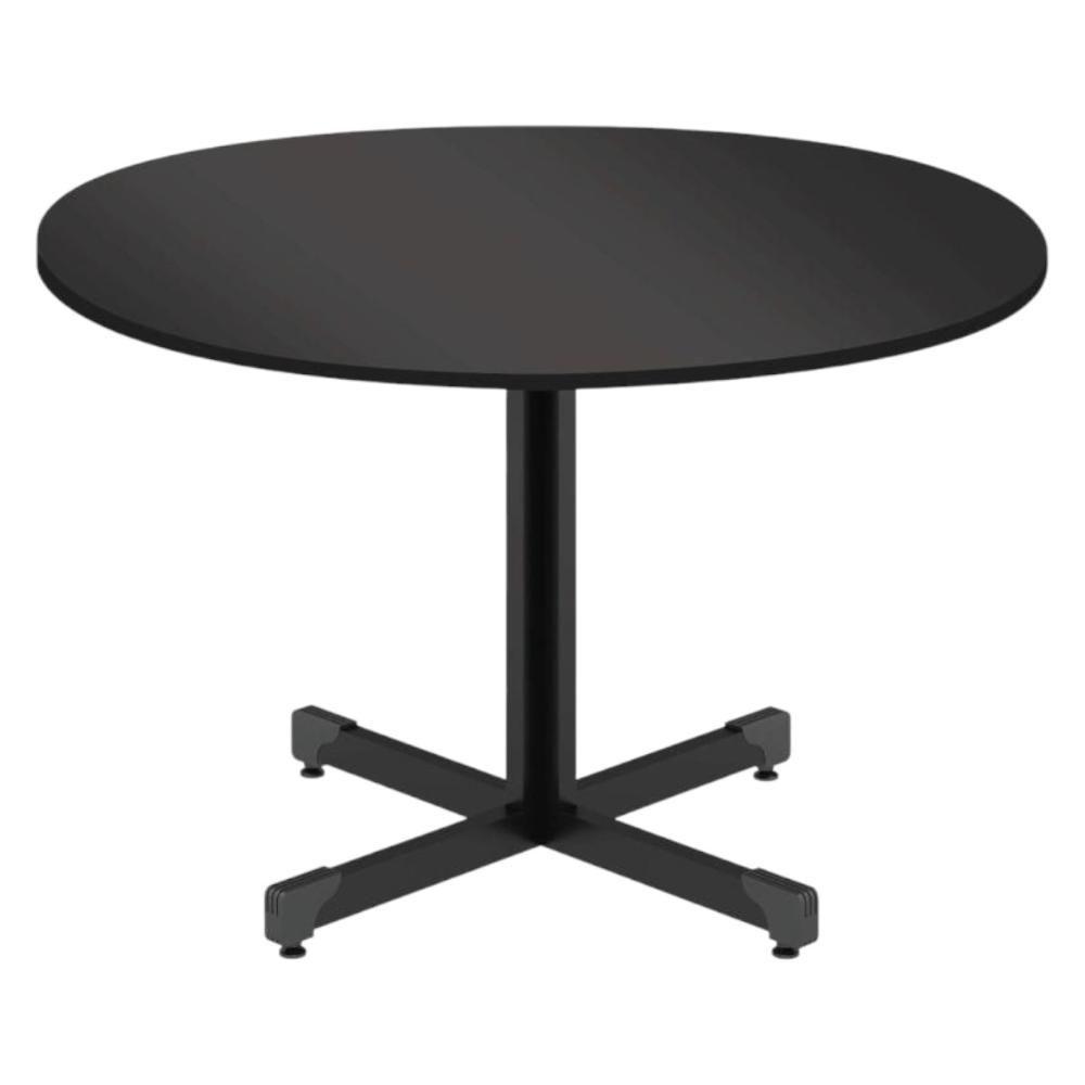 Mesa Redonda Para 4 Lugares Centro Madeira Reunião - Preto Onix Preto Onix - 1