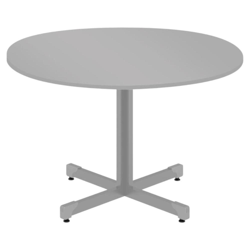 Mesa Redonda Para 4 Lugares Centro Madeira Reunião - Cinza Cinza - 1