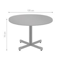 Mesa Redonda Para 4 Lugares Centro Madeira Reunião - Cinza Cinza - 2