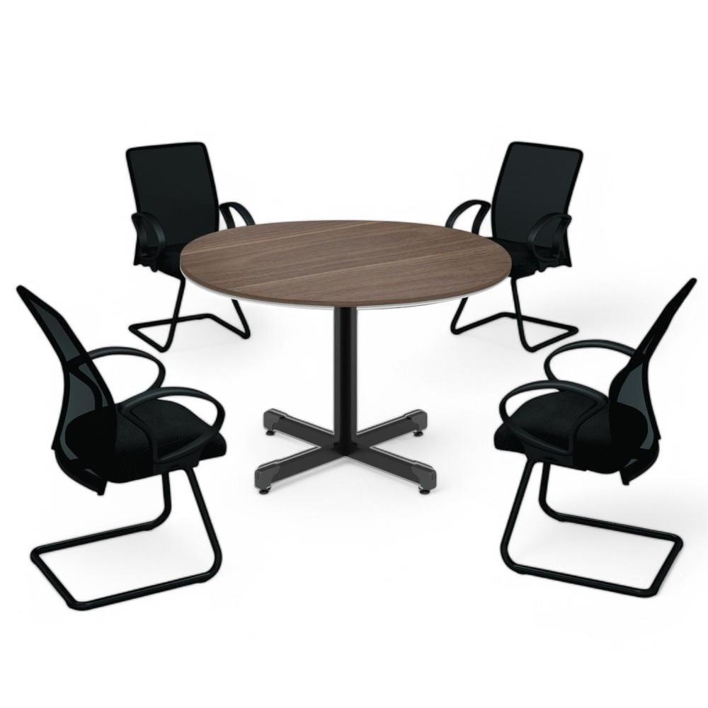 Mesa Redonda Para 4 Lugares Centro Madeira Reunião - Affara Affara - 3