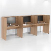 Estação De Trabalho Escritório Mesa Call Center 3 Lugares Montana - 1