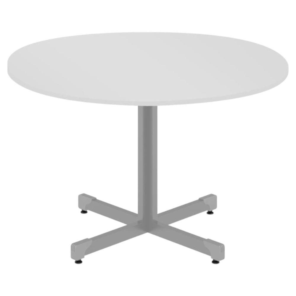 Mesa Redonda Para 4 Lugares Centro Madeira Reunião - Branco Branco - 1
