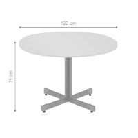 Mesa Redonda Para 4 Lugares Centro Madeira Reunião - Branco Branco - 2