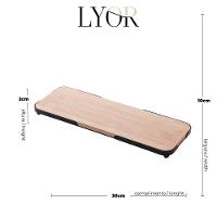 Bandeja Retangular De Bambu Com Moldura De Metal 30x10x2cm 7971 - Lyor - 7