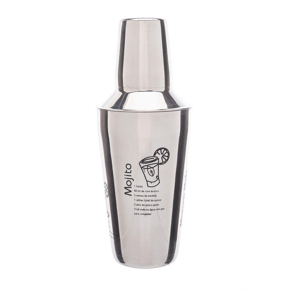 Coqueteleira De Aço Inox Com Receitas 500ml 2819 - Lyor - 1