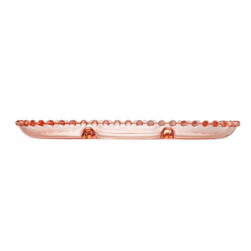Petisqueira Cristal C-3 Divisões Oval Pearl Rosa 30x15x2cm 28465 - Wolff - 3