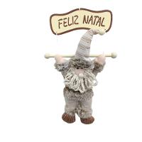 Enfeite De Natal Papai Noel Ou Boneco De Neve Com Placa Feliz Natal 46cm X 28cm Xts8648 Papai Noel - 1