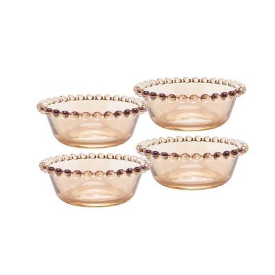 Conjunto 4 Bowls Cristal Pearl âmbar 12x4cm 28228 - Wolff
