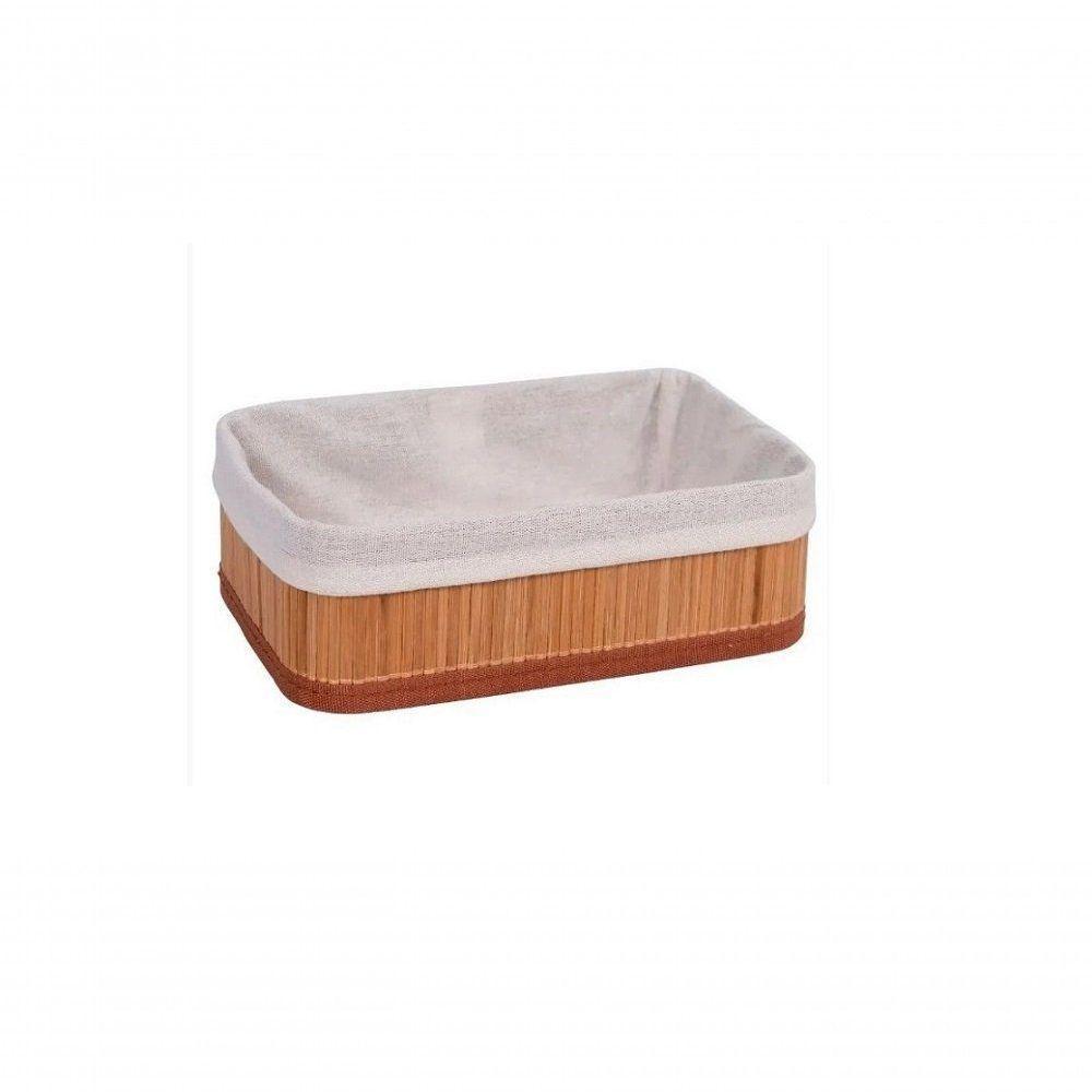 Cesto De Bambu Retangular Natural 29x19x10cm - Mek - 1