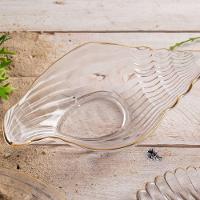 Bowl De Vidro Concha Com Filete Trompete Dourado 20cm X 12cm - Wolff - 5