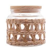 Porta Mantimentos De Vidro Com Sisal E Tampa Em Madeira 520ml 29122 - Wolff - 3
