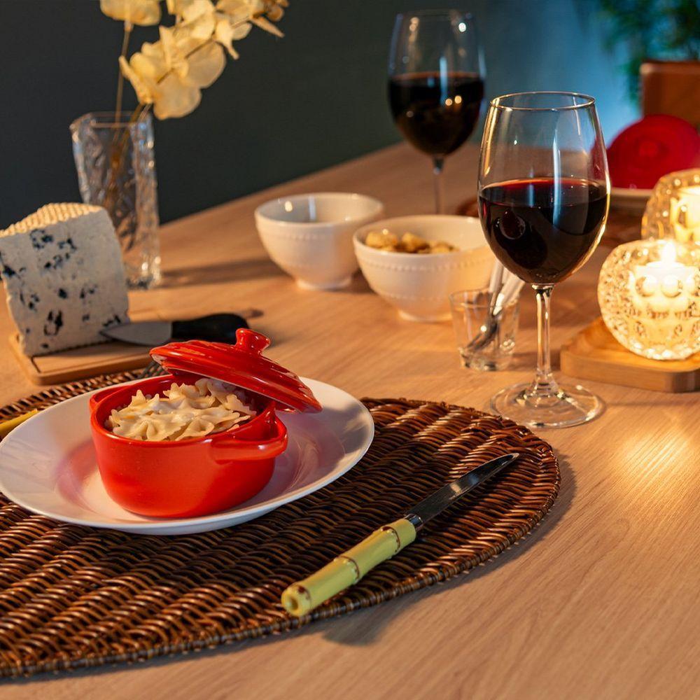 Conjunto Com 6 Facas Para Mesa De Aço Inox Com Cabo De Bambu 22cm 7382 - Lyor - 2