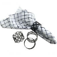 Conjunto Com 4 Argolas Para Guardanapo Moderna Preto - 1