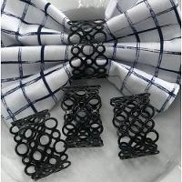 Conjunto Com 4 Argolas Para Guardanapo Moderna Preto - 2
