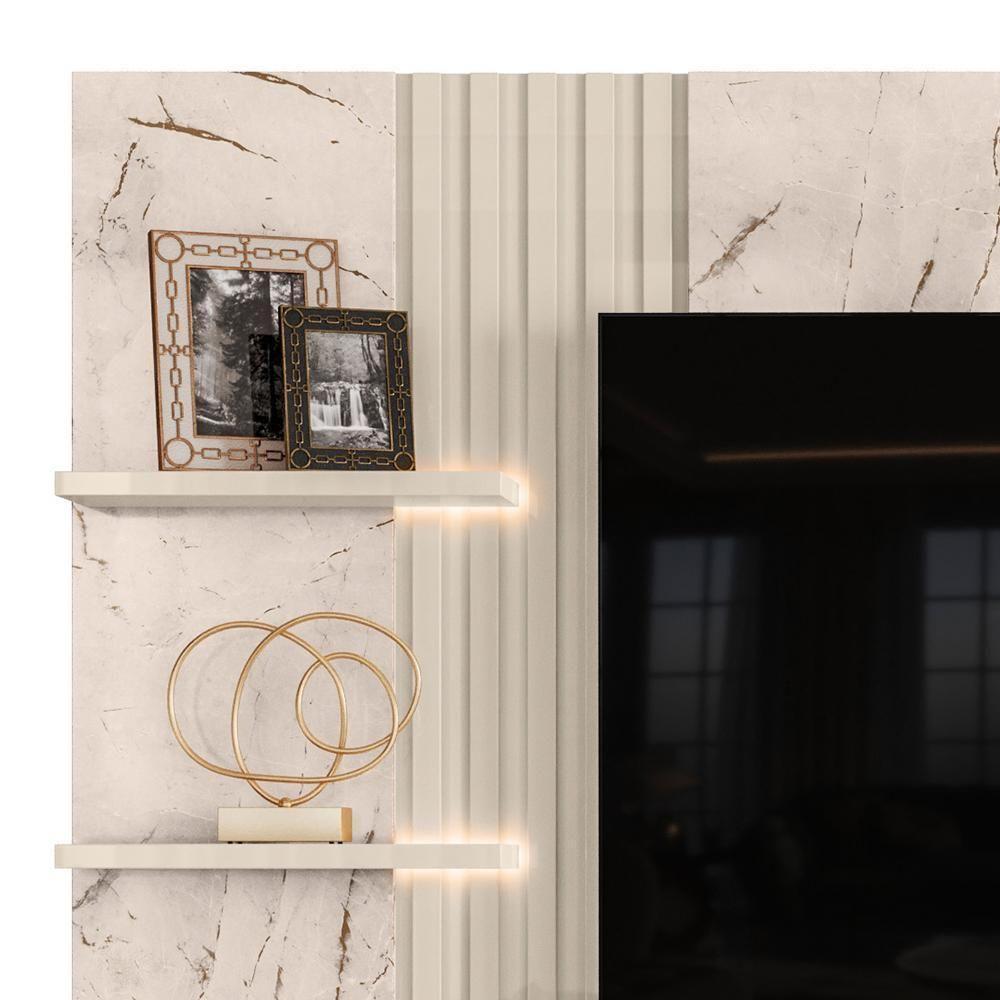 Painel Home Suspenso Atena Calacata Off White Para Tv Até 65 Madetec Calacata Off White - 4