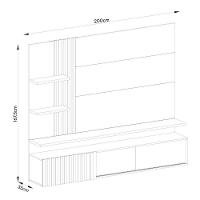 Painel Home Suspenso Atena Calacata Off White Para Tv Até 65 Madetec Calacata Off White - 2