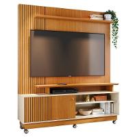 Estante Home Theater Ares Cinamomo Off White Para Tv Até 75 Com Rodízios Madetec Cinamomo Off White - 1