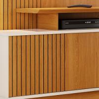 Estante Home Theater Ares Cinamomo Off White Para Tv Até 75 Com Rodízios Madetec Cinamomo Off White - 3