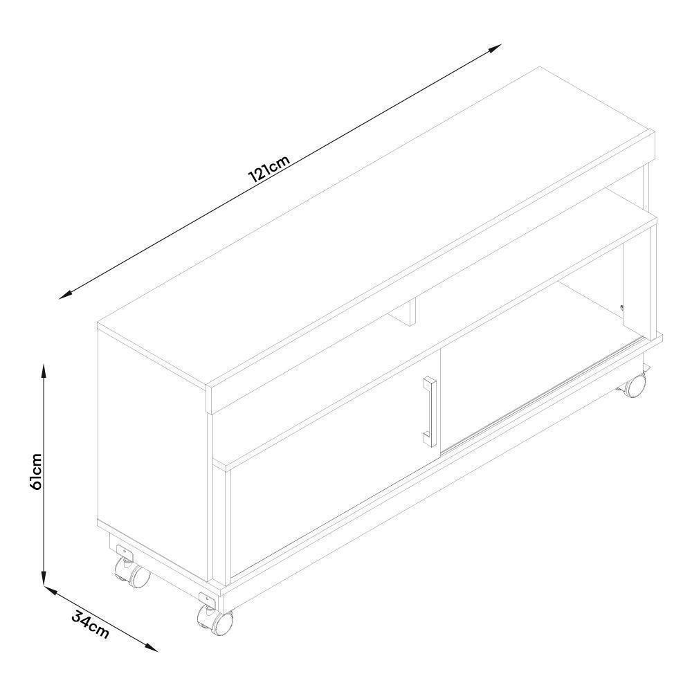 Rack Bancada Artur Calacata Off White Para Tv Até 50 Madetec Calacata Off White - 4