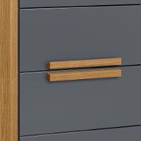 Kit 2 Mesas De Cabeceira Dhara 2 Gavetas Freijó Cinza Moval Freijó Cinza - 2