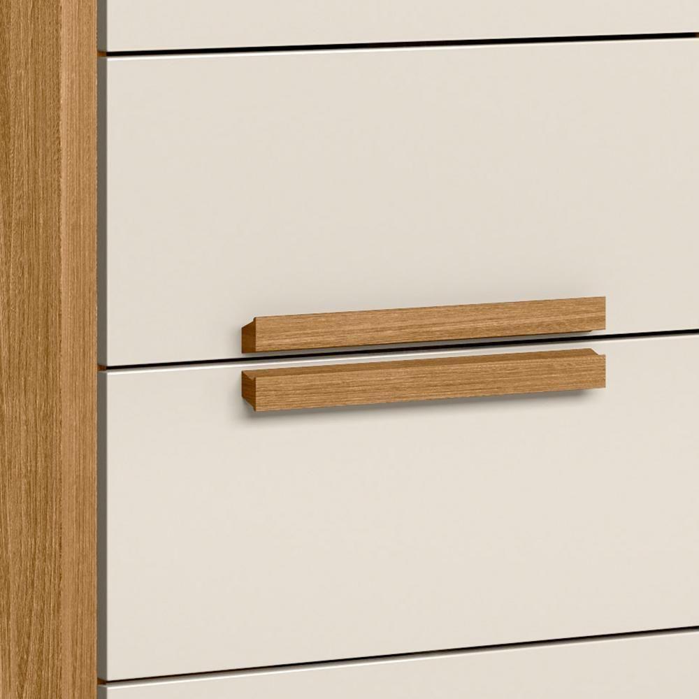 Kit 2 Mesas De Cabeceira Dhara 2 Gavetas Freijó Off White Moval - 4