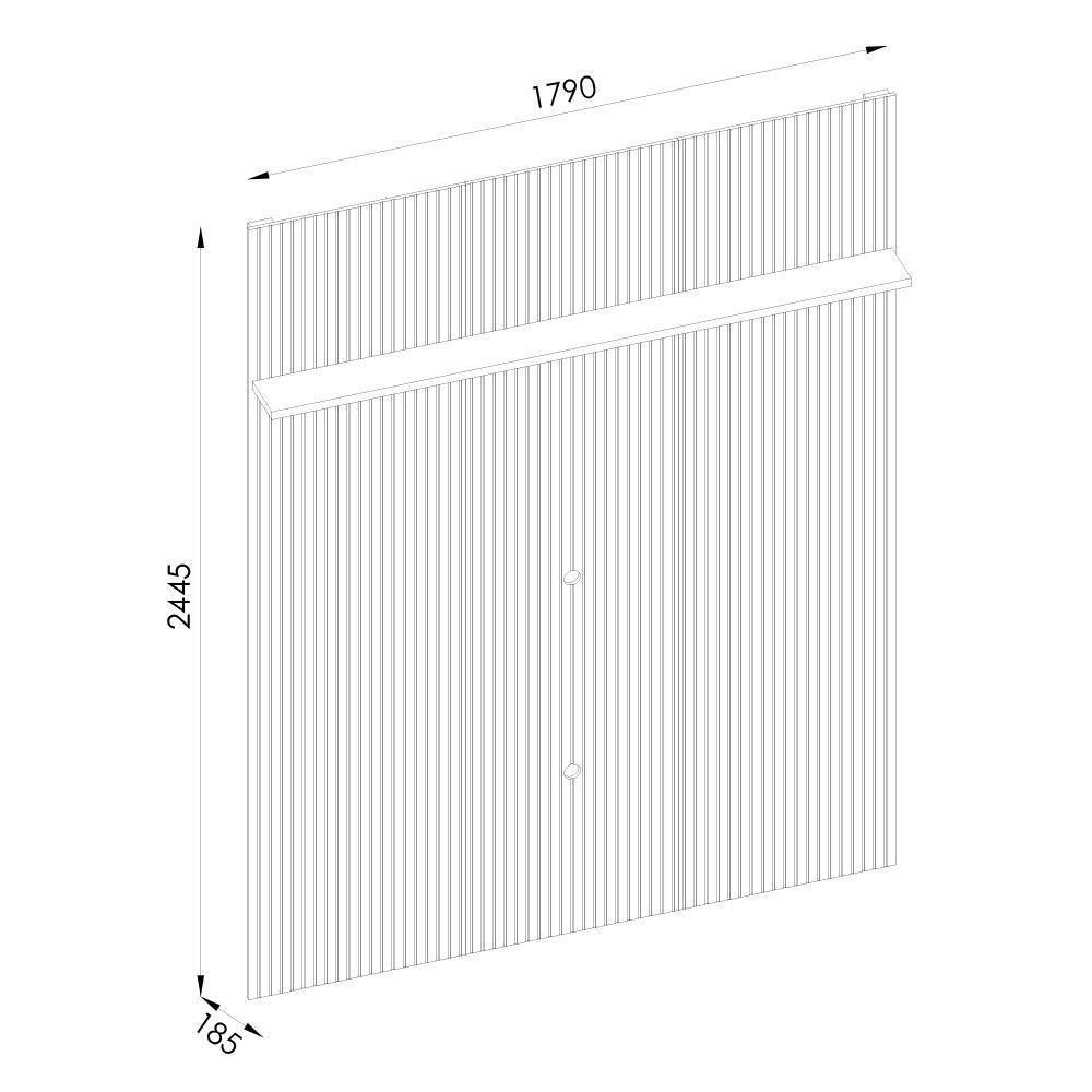 Painel Piso-teto New Interlagos Cumaru Para Tv Até 75 Madetec Cumaru - 4