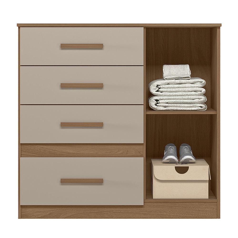 Cômoda Sapateira Vênus 1 Porta E 4 Gavetas Caarvalho Fendi - 3