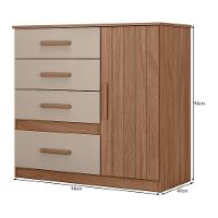 Cômoda Sapateira Vênus 1 Porta E 4 Gavetas Caarvalho Fendi - 4