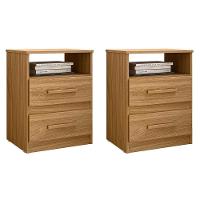 Kit 2 Mesas De Cabeceira Apolo 2 Gavetas Freijó Moval Freijó - 1