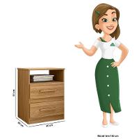 Kit 2 Mesas De Cabeceira Apolo 2 Gavetas Freijó Moval Freijó - 4