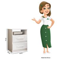 Mesa De Cabeceira Apolo 2 Gavetas Flex Branco Moval Branco - 4